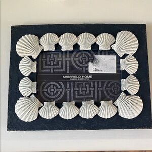 Sheffield Home Navy Blue Frame with White Seashells